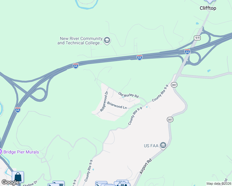 map of restaurants, bars, coffee shops, grocery stores, and more near 34 Ridgewood Drive in Beaver
