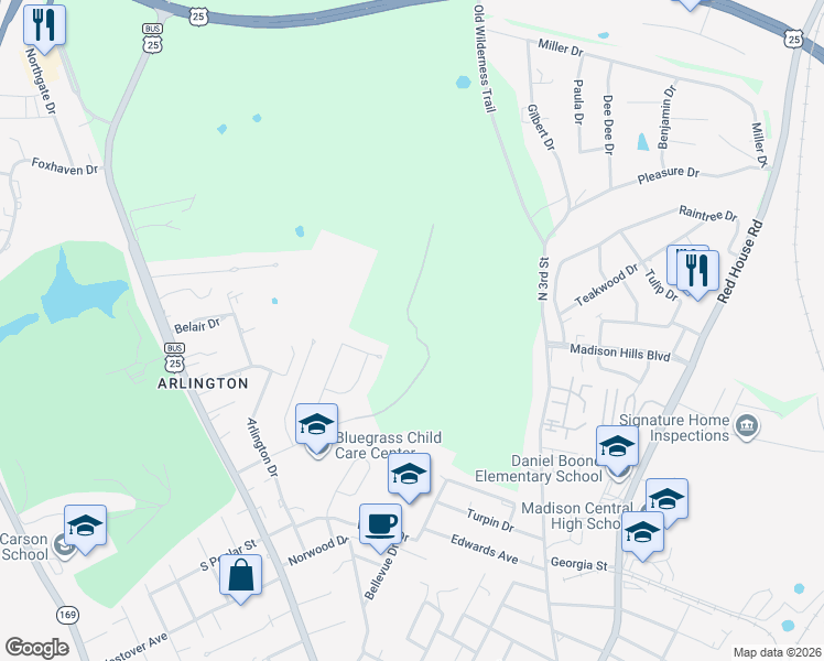 map of restaurants, bars, coffee shops, grocery stores, and more near 600 Pin Oak Drive in Richmond