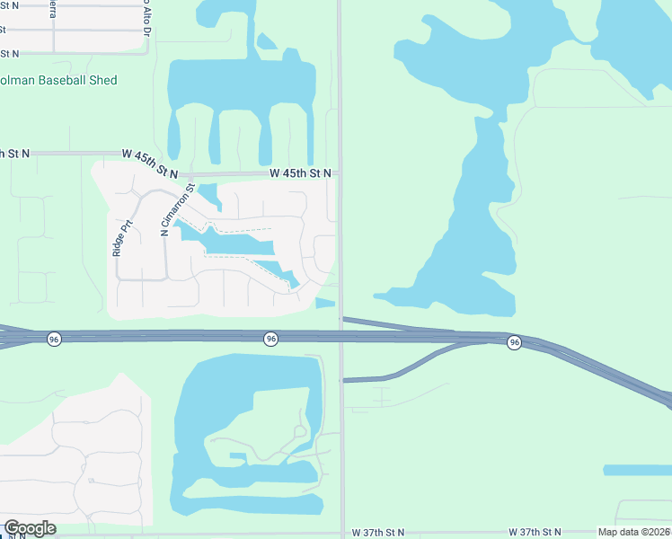 map of restaurants, bars, coffee shops, grocery stores, and more near 4237 North 55th Street West in Wichita