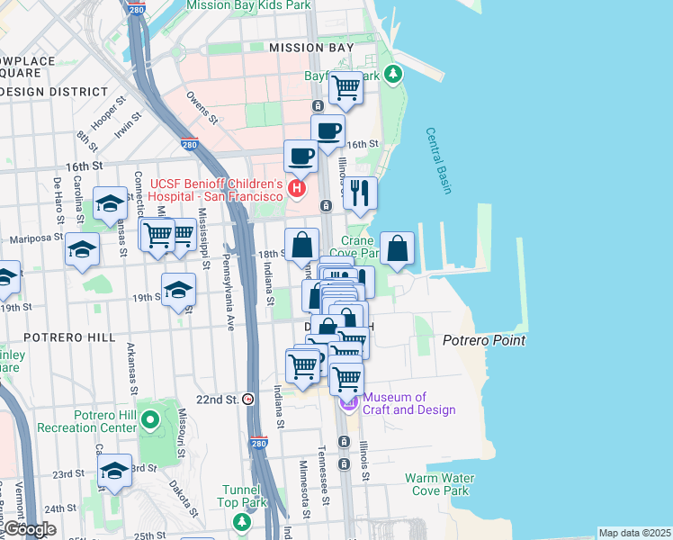 map of restaurants, bars, coffee shops, grocery stores, and more near in San Francisco
