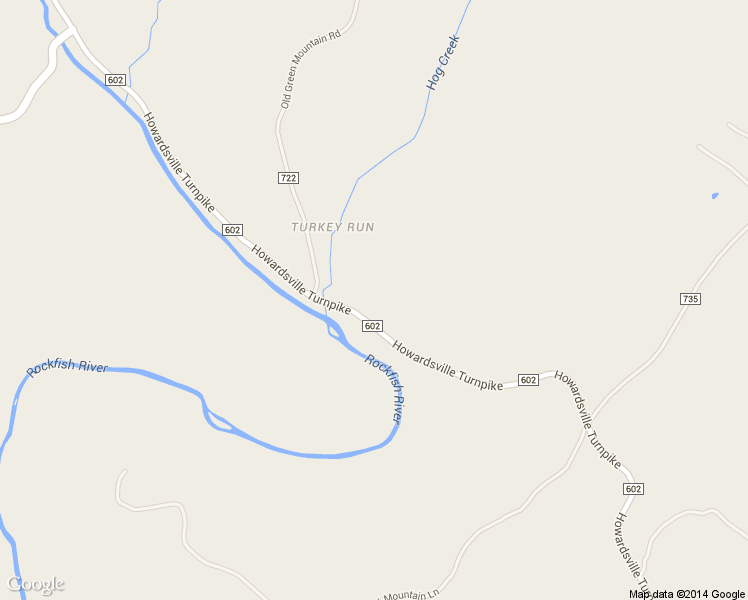 map of restaurants, bars, coffee shops, grocery stores, and more near 10115 Howardsville Turnpike in Esmont