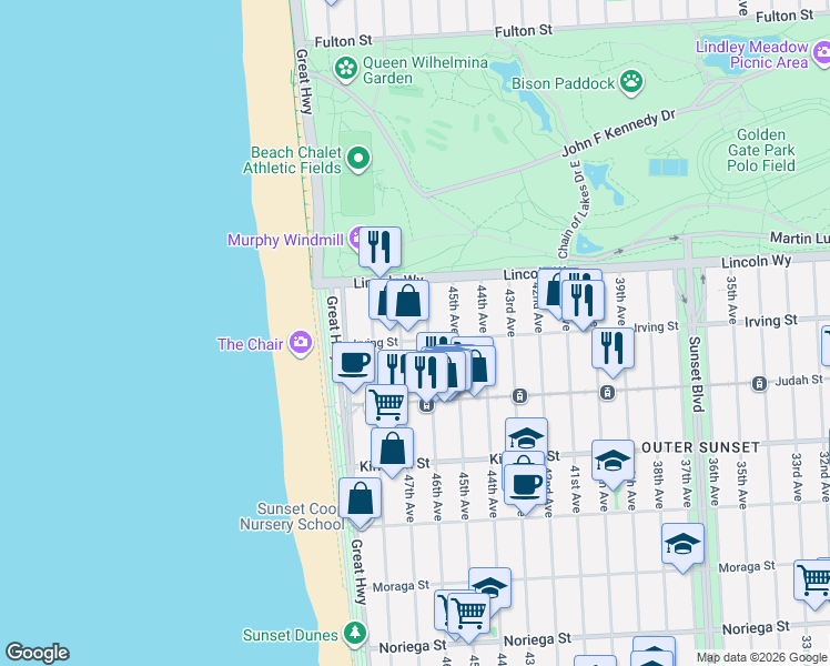 map of restaurants, bars, coffee shops, grocery stores, and more near in San Francisco