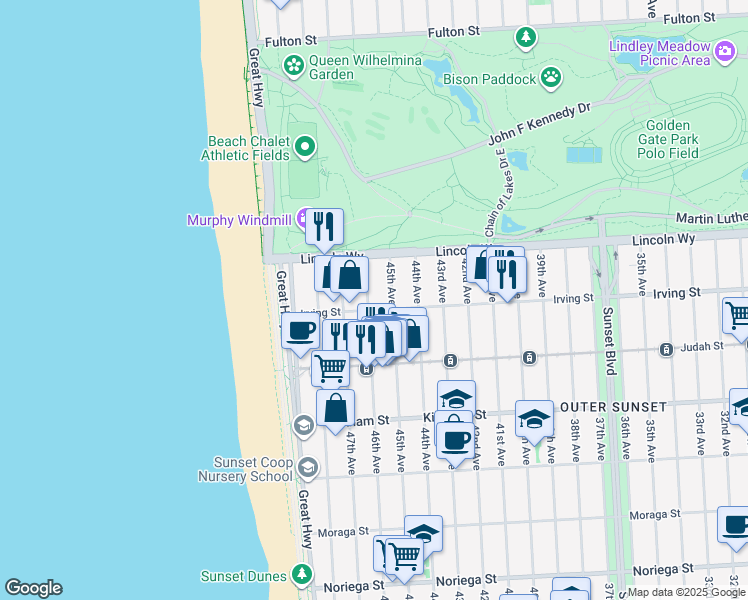 map of restaurants, bars, coffee shops, grocery stores, and more near in San Francisco