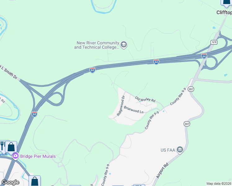 map of restaurants, bars, coffee shops, grocery stores, and more near 343 Old Worley Rd in Beaver