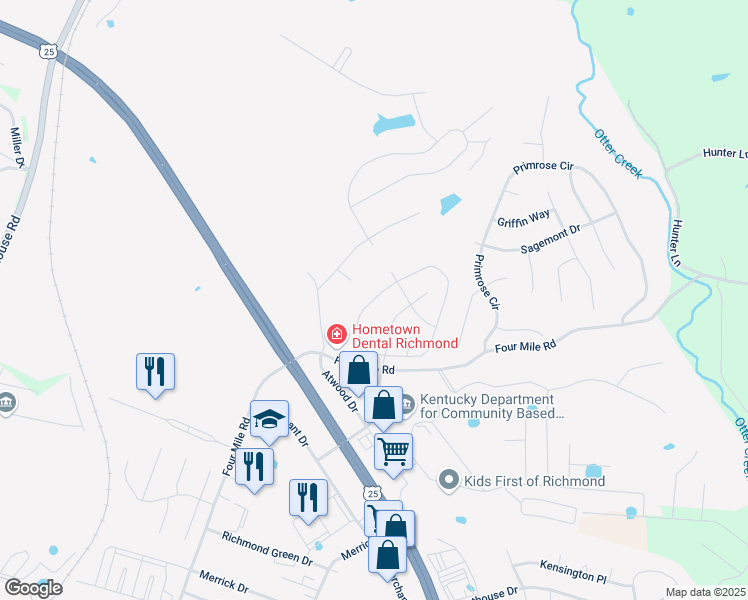 map of restaurants, bars, coffee shops, grocery stores, and more near 1006 Cobble Dr in Richmond