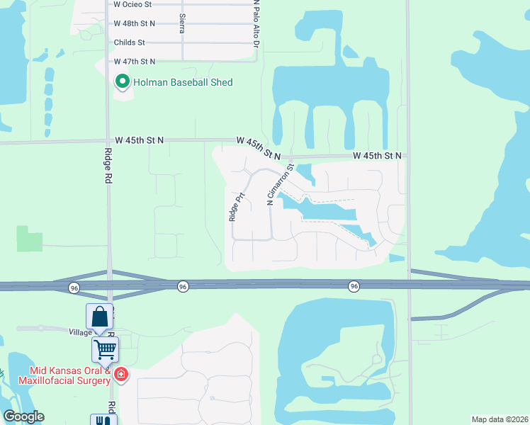 map of restaurants, bars, coffee shops, grocery stores, and more near 6410 West Kollmeyer Court in Wichita