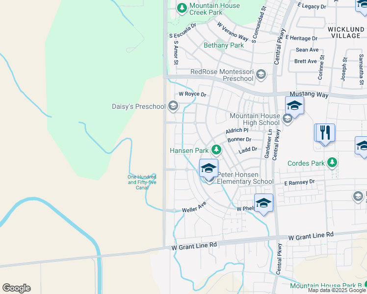 map of restaurants, bars, coffee shops, grocery stores, and more near 646 West Ellsworth Avenue in Mountain House