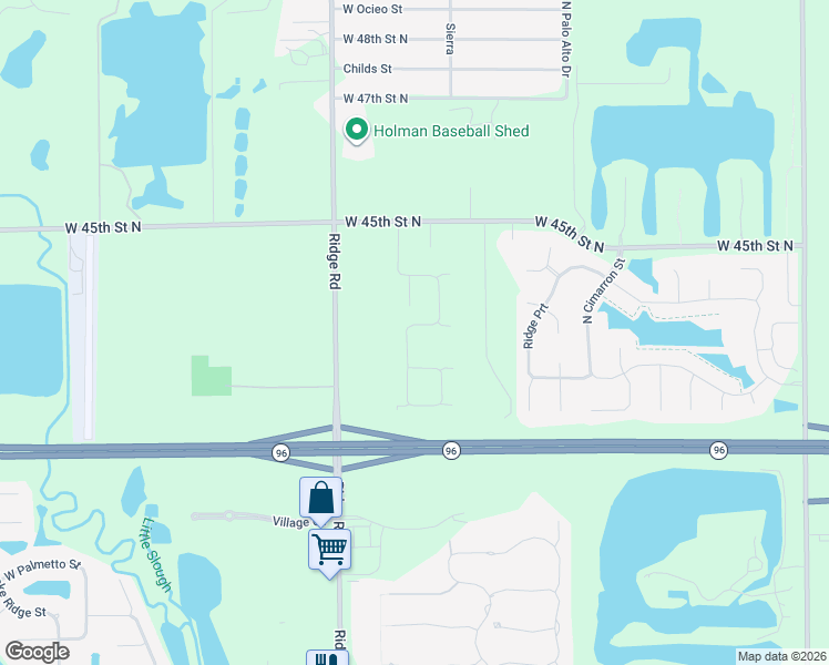 map of restaurants, bars, coffee shops, grocery stores, and more near 4330 North Ridge Road in Wichita