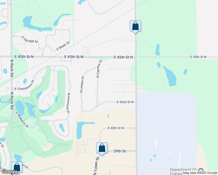 map of restaurants, bars, coffee shops, grocery stores, and more near 4437 North Webb Road in Wichita