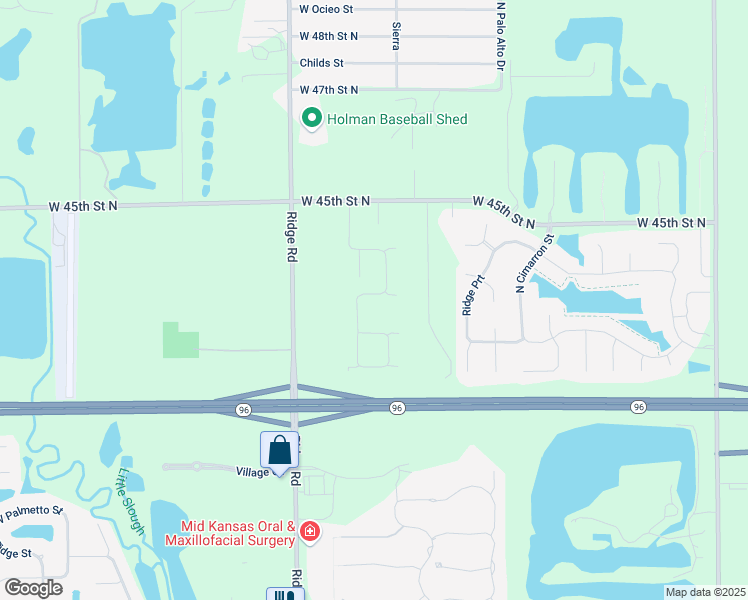 map of restaurants, bars, coffee shops, grocery stores, and more near 4330 North Ridge Road in Wichita