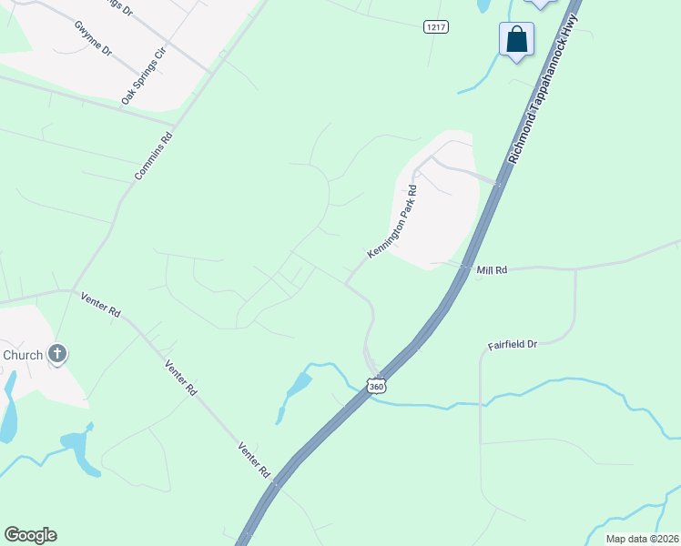 map of restaurants, bars, coffee shops, grocery stores, and more near 2112 Chaucer Court in Aylett
