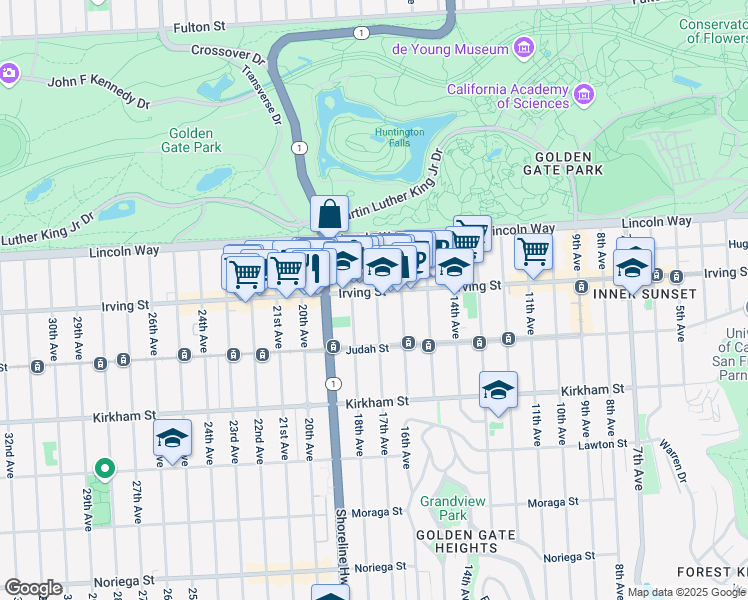 map of restaurants, bars, coffee shops, grocery stores, and more near in San Francisco