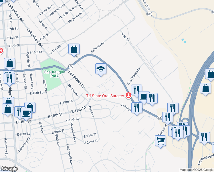 map of restaurants, bars, coffee shops, grocery stores, and more near 2245 East 18th Street in Owensboro