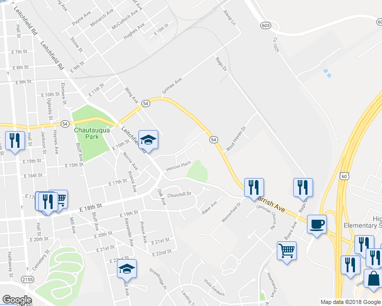 map of restaurants, bars, coffee shops, grocery stores, and more near 2245 East 18th Street in Owensboro