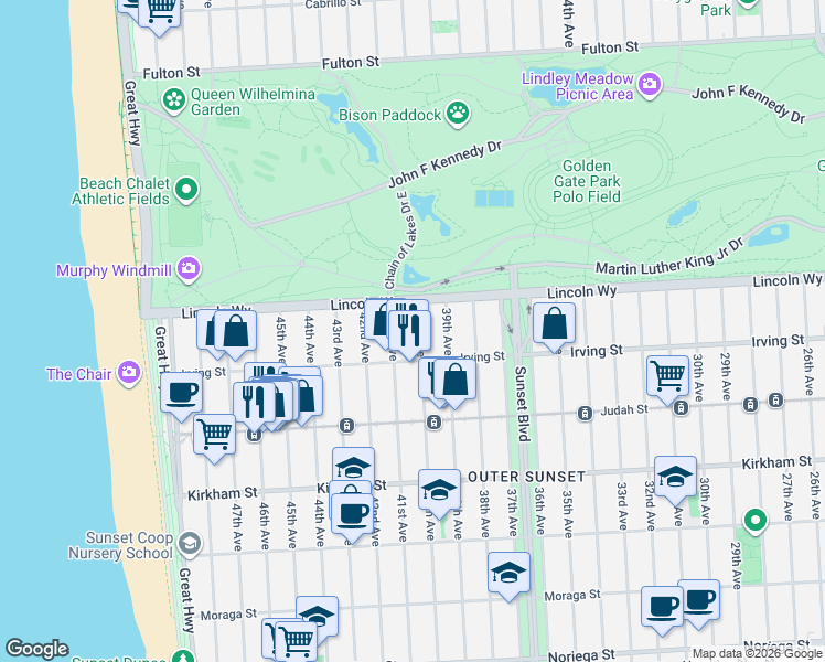 map of restaurants, bars, coffee shops, grocery stores, and more near in San Francisco