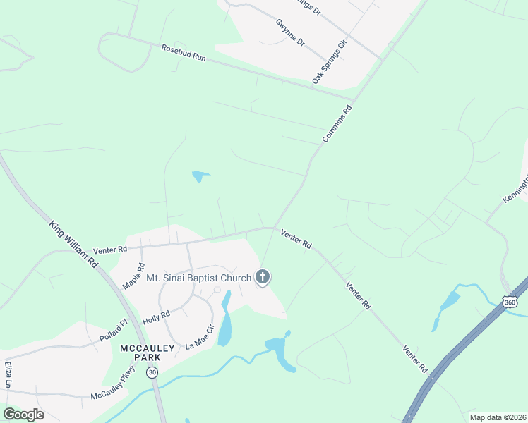 map of restaurants, bars, coffee shops, grocery stores, and more near 2036 Commins Road in Aylett