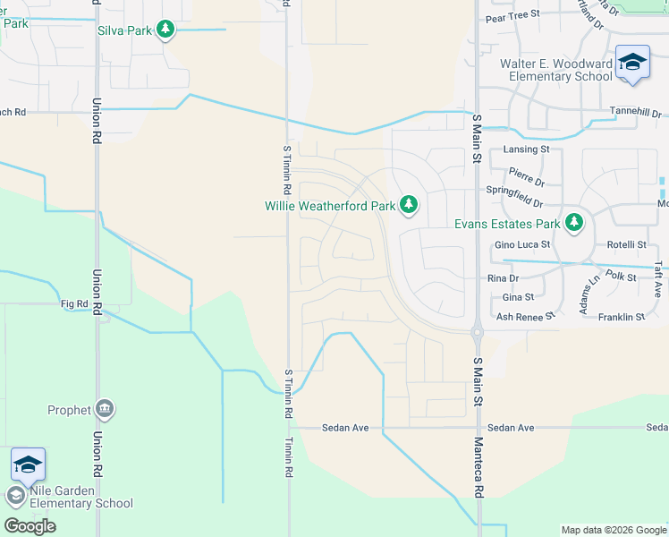 map of restaurants, bars, coffee shops, grocery stores, and more near 20972 South Tinnin Road in Manteca