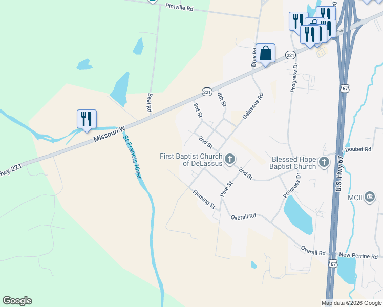 map of restaurants, bars, coffee shops, grocery stores, and more near 2010 Spruce Street in Farmington