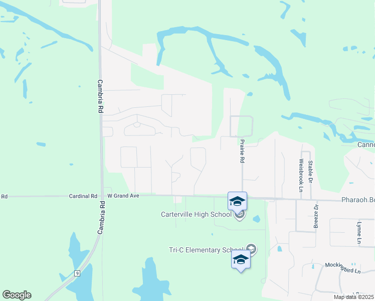 map of restaurants, bars, coffee shops, grocery stores, and more near 220 Timber Trail in Carterville
