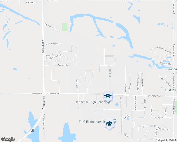 map of restaurants, bars, coffee shops, grocery stores, and more near 200 Timber Trail in Carterville