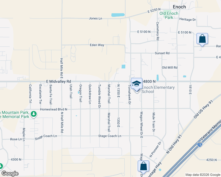 map of restaurants, bars, coffee shops, grocery stores, and more near 4750 Marshal Trail in Enoch