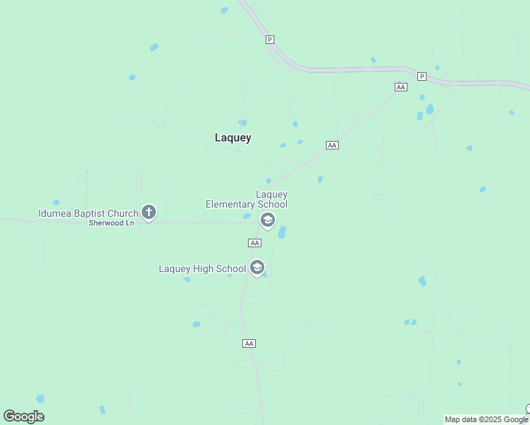 map of restaurants, bars, coffee shops, grocery stores, and more near 27600 State Highway AA in Laquey
