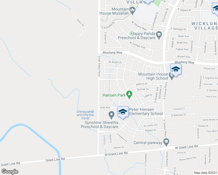 map of restaurants, bars, coffee shops, grocery stores, and more near 644 West Waterman Drive in Tracy