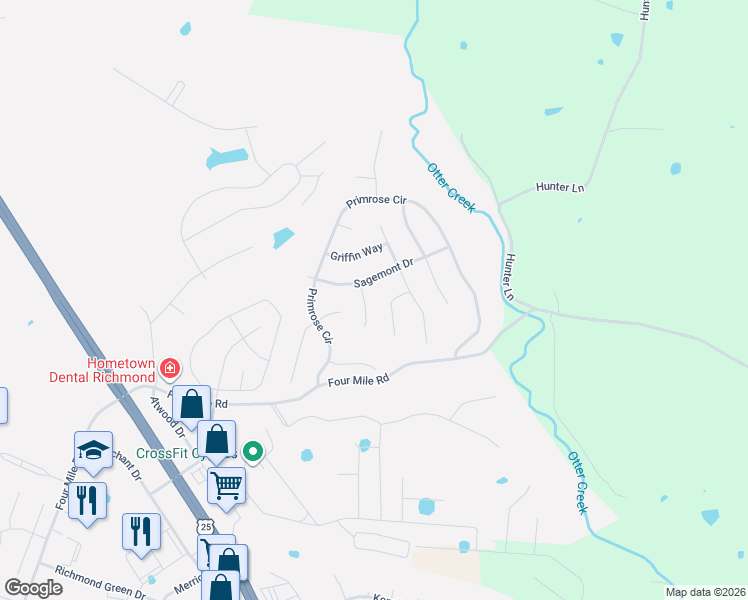 map of restaurants, bars, coffee shops, grocery stores, and more near 304 Ravenwood Place in Richmond