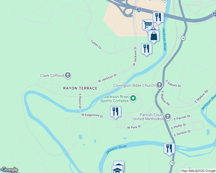 map of restaurants, bars, coffee shops, grocery stores, and more near 2031 South York Avenue in Covington