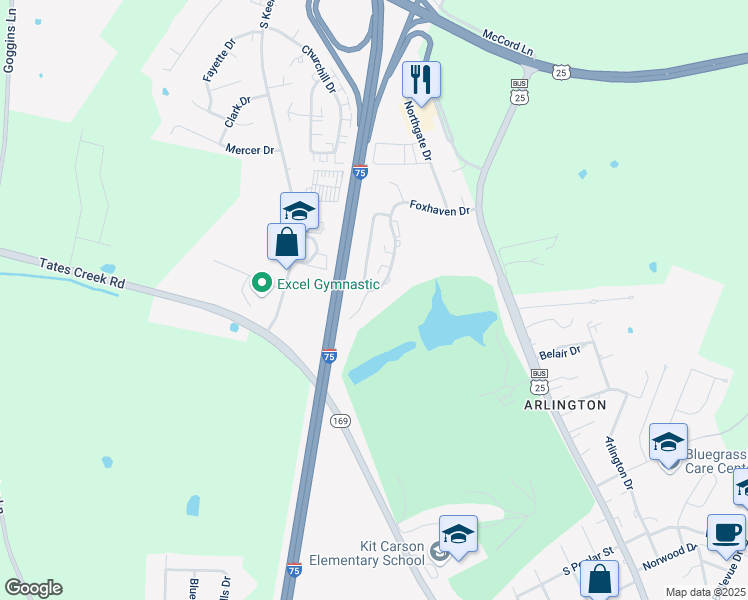 map of restaurants, bars, coffee shops, grocery stores, and more near 1657 Foxhaven Court in Richmond