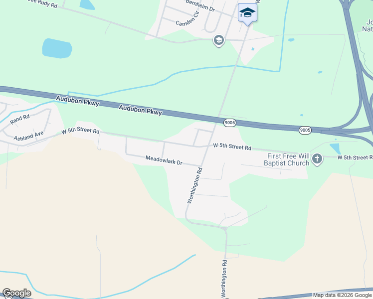 map of restaurants, bars, coffee shops, grocery stores, and more near 4850 West 5th Street Road in Owensboro