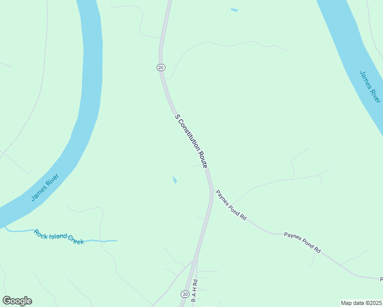 map of restaurants, bars, coffee shops, grocery stores, and more near 25 Little Heaven Lane in Scottsville