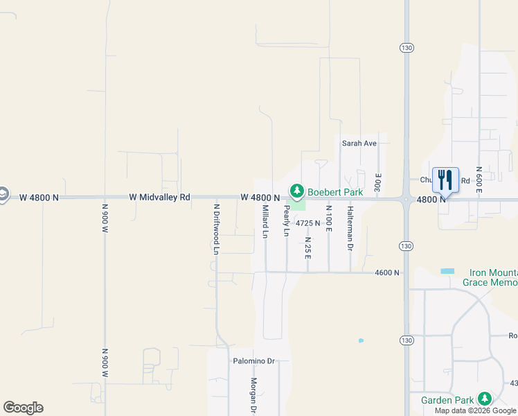 map of restaurants, bars, coffee shops, grocery stores, and more near 4752 Millard Lane in Enoch