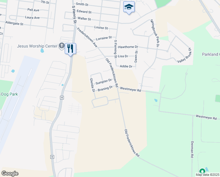 map of restaurants, bars, coffee shops, grocery stores, and more near 630 Braning Drive in Farmington