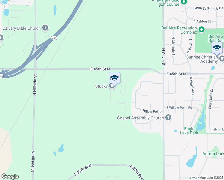 map of restaurants, bars, coffee shops, grocery stores, and more near 4545 Broadview Circle in Wichita