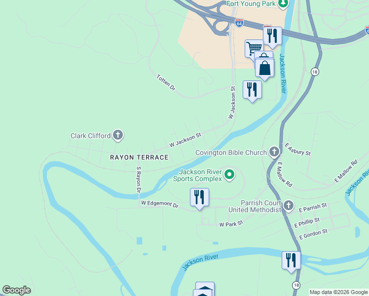 map of restaurants, bars, coffee shops, grocery stores, and more near 2031 South York Avenue in Covington