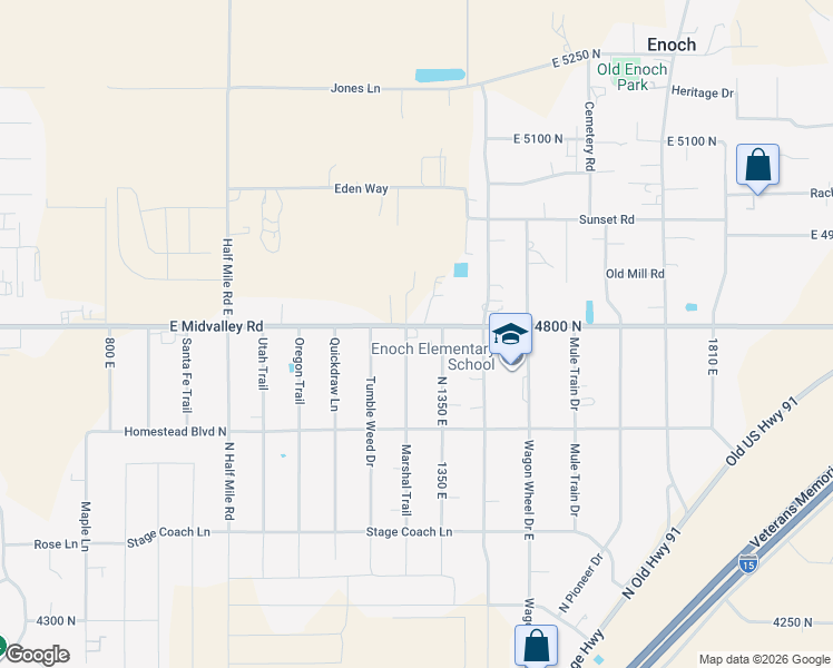 map of restaurants, bars, coffee shops, grocery stores, and more near 4750 Marshal Trail in Enoch