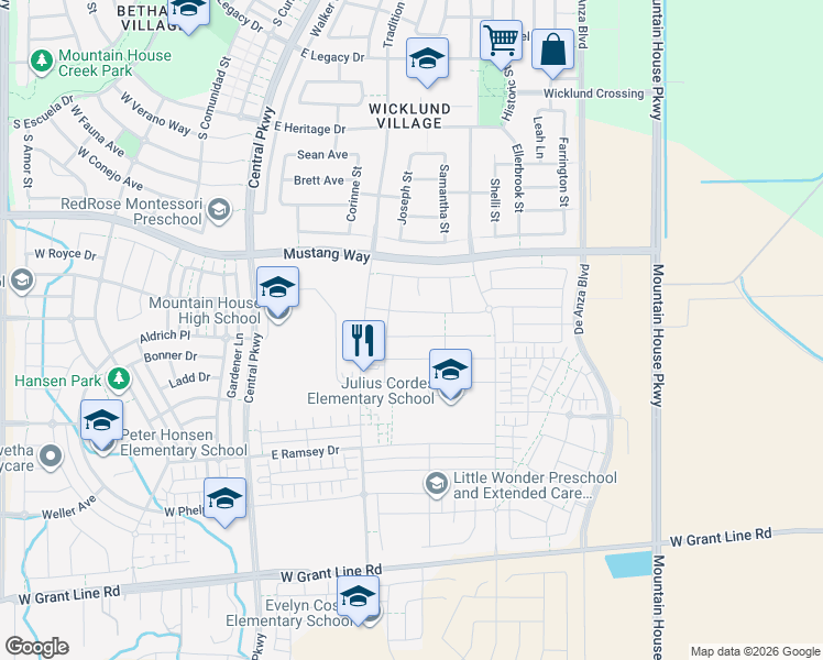 map of restaurants, bars, coffee shops, grocery stores, and more near 263 Vita Ave in Tracy