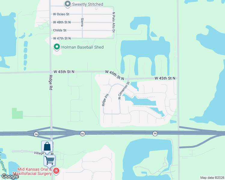 map of restaurants, bars, coffee shops, grocery stores, and more near 4415 Cimarron in Wichita