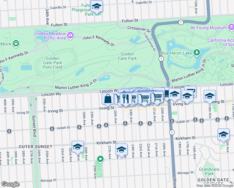 map of restaurants, bars, coffee shops, grocery stores, and more near in San Francisco