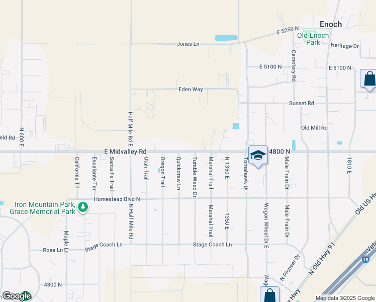 map of restaurants, bars, coffee shops, grocery stores, and more near in Enoch