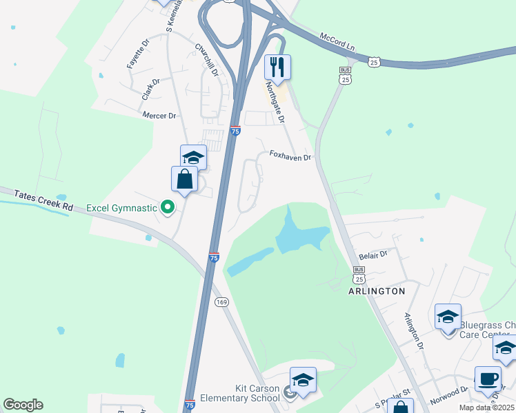 map of restaurants, bars, coffee shops, grocery stores, and more near 1645 Foxhaven Drive in Richmond