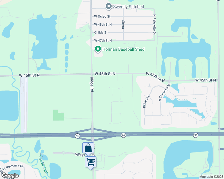 map of restaurants, bars, coffee shops, grocery stores, and more near 7015 West 45th Street North in Wichita