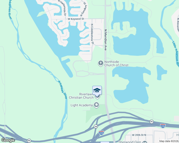 map of restaurants, bars, coffee shops, grocery stores, and more near 3001-3199 North Cobblestone Street in Wichita