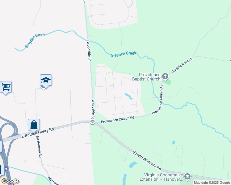 map of restaurants, bars, coffee shops, grocery stores, and more near Providence Run Road in Hanover County