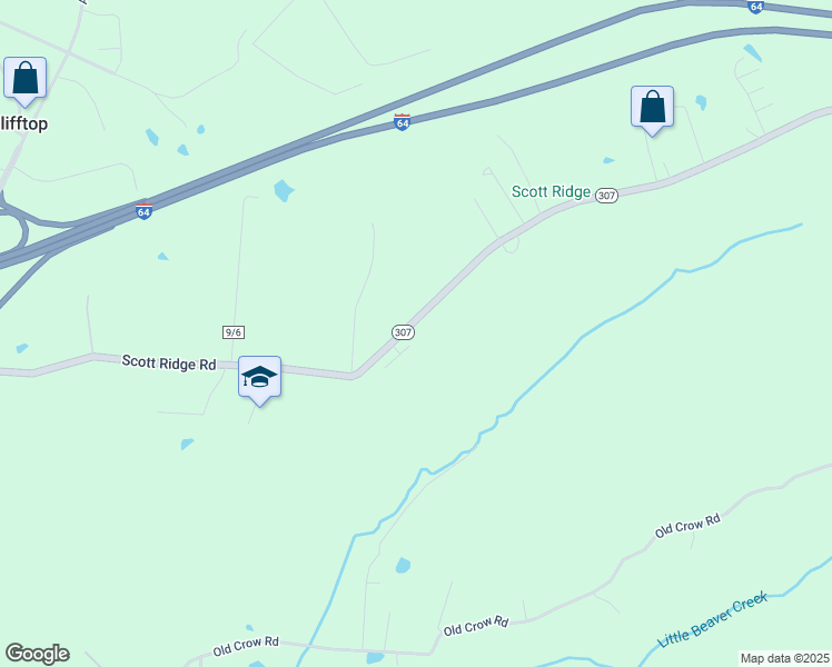 map of restaurants, bars, coffee shops, grocery stores, and more near 650 Scott Ridge Road in Beaver