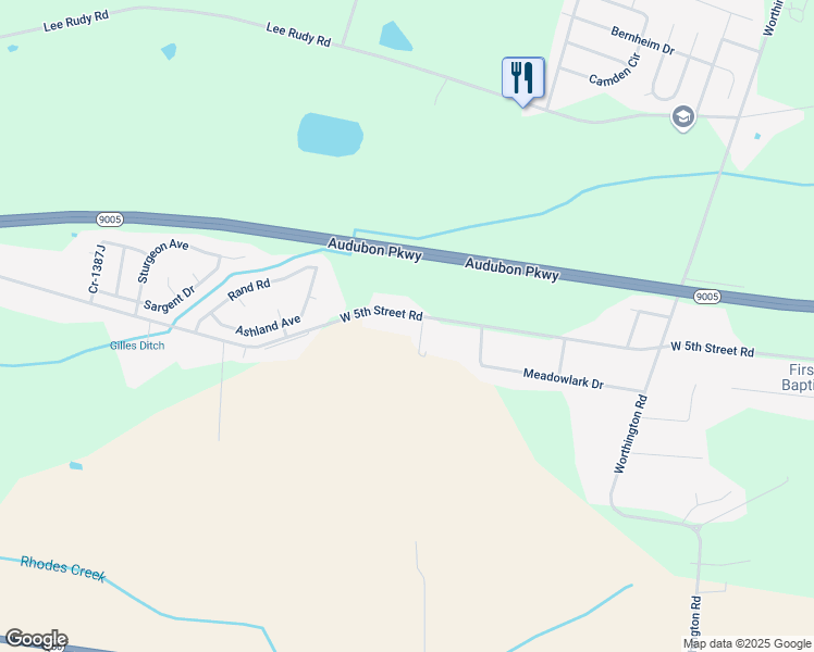 map of restaurants, bars, coffee shops, grocery stores, and more near 5233-5251 W 5th Street Rd in Owensboro