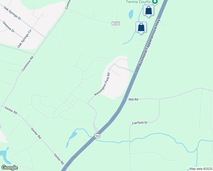 map of restaurants, bars, coffee shops, grocery stores, and more near 1958 Kennington Park Road in Aylett