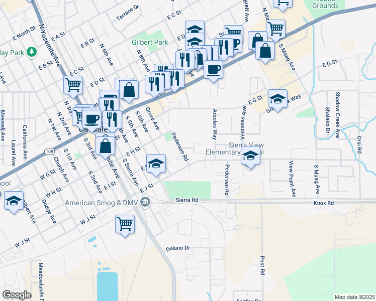 map of restaurants, bars, coffee shops, grocery stores, and more near 918 Dominic Street in Oakdale