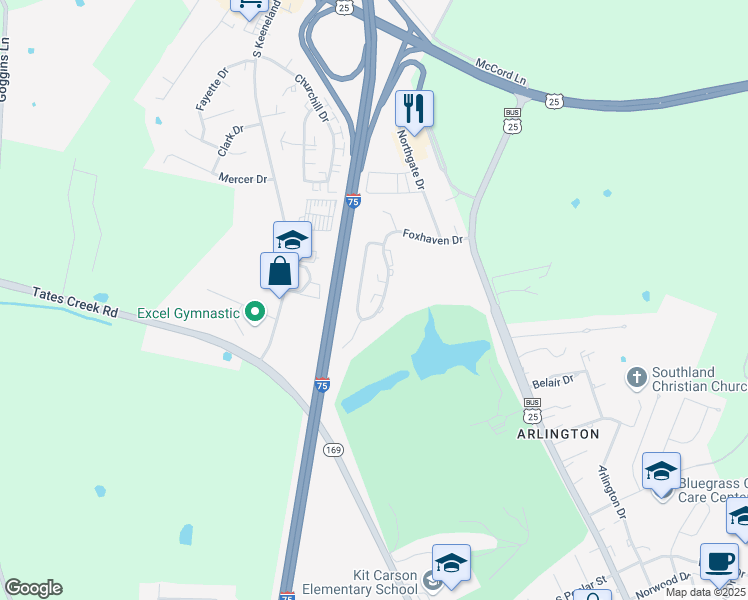map of restaurants, bars, coffee shops, grocery stores, and more near 1645 Foxhaven Drive in Richmond